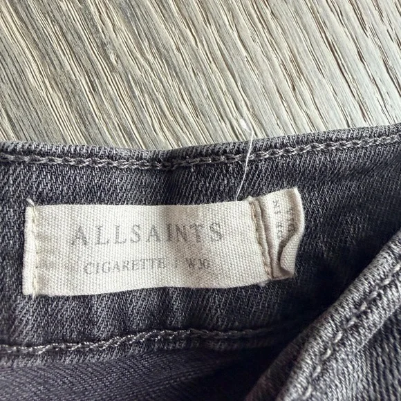 AllSaints Cigarette Jean in Black Wash Size 30 - Picture 4 of 7